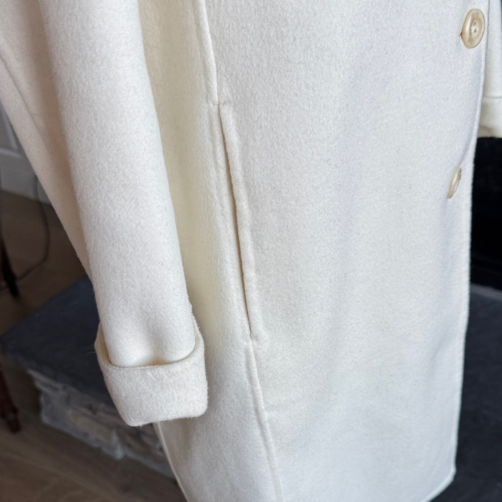 GAP Women's Cream Wool Trench Coat - Picture 10 of 13